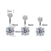 Nosringar Studs 925 Sterling Silver Navel Ring Cubic Zircon Belly Button Ring Fashion Body Piercing Smycken 230130