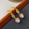 Charm Geometrically Exquisite Round Fashion Retro Light Luxury Temperament Earring 's Various Styles Medieval Ear Pendant 231205