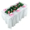 Jupe de Table jetable PEVA, 1 pièce, couverture en plastique pour fête d'anniversaire, mariage, réception-cadeau pour bébé, décoration de jupe de maison