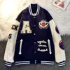 Herenjassen Amerikaanse letters Hoge kwaliteit Handdoek geborduurd jasje Heren Straat Hip Hop Retro Honkbaluniform Paar Casual losse jas 231206