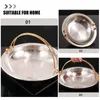 Pannen Japanse Sukiyaki Pot Wok Outdoor Picknick Kookgerei Camping Fornuis Frituren Roestvrij staal Stijl Koken Metaal