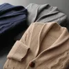 Herrtröjor kategori en 100 get kashmir tröja stativ krage cardigan casual stickad twist topp höst och vinterjacka Espeso 231205