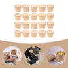 Gobelets jetables pailles 50 ensembles tasse à crème glacée papier transparent bol à soupe froide bols conteneurs Kraft stockage fait maison fournitures de mariage