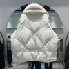 Coletes masculinos Lagabogy 2023 Real Natural Fur Inverno Mulheres Branco Ganso Down Jacket Solto Quente Puffer Casaco Feminino Grosso Mid Long Parkas 231206