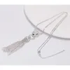 Luxury Fashion Necklace Designer Jewelry PartyJxjs Sterling Silver Card Leopard Head Tassel Kvinnors mångsidiga och överdrivna designtröja kedja