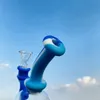 8 pouces ampoule narguilé verre et silicone Bong fumer tuyau d'eau avec bol en verre