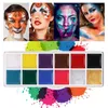 Body Paint Gezicht Body Painting Crème Waterdicht Full Color Niet-giftig Veilige Verfolie Kerstmis Halloween Make-uppalet Tattoo Art Party Tool 231205