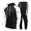 Heren trainingspakken mode sweatshirt sport pak lange sets 2 stuks hiphop gym fitness kleding trainingspak winterkleding heren set 231206