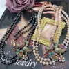 Chains Vintage Two-tone Double Layer Crystal Necklace Mandarin Duck Bird Flower