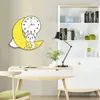 Horloges murales lune dessin animé créatif calme salon chambre enfants maternelle horloge suspendue belle table décorative