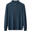 Męskie swetry przybycie moda jesienna zima 100 czysty kaszmirowy swobodny sweter z dzianinem zamek błyskawiczny duży płaszcz S3xl 4xl 5xl 231205