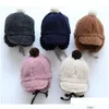 Chapéus Chapéus Venda Acessórios de Coisas de Bebê Meninas Meninos Orelhas Quentes Inverno Macio Beanie Chapéu Ear Plush Cap Fuzzy Sólido Adereços Drop Delivery Kids M Dhnjb