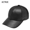 Plain Neue Kappe Frauen Leder Snapback Casquette Marke Einstellbare Knochen PU Hüte Für Männer Dad Winter Baseball Caps 201023293l