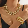 Chaînes DQQ Mode Collier Bracelet Ensemble Bijoux Exagérés Pour Femmes Cuba Colliers Cales En Gros Goutte