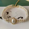 Wedding Jewelry Set Elegant Pearl Double Layers Necklace Earrings Exquisite Vintage Classic Chains For Lady Party Retro Choker 231205