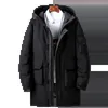 Vestes pour hommes Arrivée Style coréen Hommes Blanc Canard Vers Le Bas Veste D'hiver Couples Solide Qualité Mi Longueur Manteau Chaud À Capuchon Manteau Mâle 059 231206