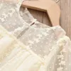 Robes de fille Robe de bébé en dentelle à col ours robe à manches longues mariage d'été fête d'anniversaire pour enfants robe de princesse gilet transparent pour enfants 2312306