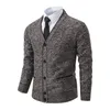 Herrtröjor Sticked Cardigan Casual Vneck Autumn and Winter Sweater Coat 231205