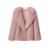 Women's Fur Street Fashion Week Luxury Thick Warm Lapel Faux Coat Women Winter 2023 Fluffy Short Jacket