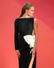 2024 Kobietowe sukienki mody sukienki pasa startowe 3D Lar Bow Out z jednym ramieniem, długimi rękawami, talią, sukienką na przyjęcie obiadowe