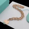 Tiffanylris ewelry designer halsband varumärke stil berömd hjärthalsband het säljer röd rosa grön emaljfylld nektarin pärlor kedja med låda