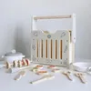Doll House Accessories Simulation Wooden Toy BBQ Set Play Role Game Early Learning Educational Cooking Playset for Girls Toddlers Kids Boy Children 231206