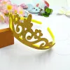 15 pçs/lote princesa coroa bandana glitter feltro vintage ouro prata tiara hairbands presente de aniversário festa cabeça acessório usar bj