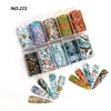 Stickers Decals 10 Roll Designer Nail Art Transfer Foil Set Luxury Brand and Butterfly Nail Art Foil Transfer Stickers 4*100cm 231205