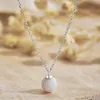 Chains Karloch S925 Sterling Silver Necklace For Women's Fashion Versatile Style Round Opal Pendant With Elegant Clawbone Chain