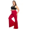 Pantalons grande taille pour femmes Babbytoro Femmes Flare Leggings Large Jambe Lâche Bell Bottom Dance Party Modal Coton Legin Pantalon Plus Taille 5XL 4XL 3XL L Noir Rouge 231206