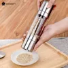 Mills Pepper Mill Grinder 2 In 1 Stainless Steel Manual Salt Pepper Grinder Seasoning Kitchen Tools Grinding for Cooking 231206