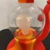 8 polegadas forma de lâmpada cachimbo de água de vidro e silicone para fumar cachimbo de água bong shisha com tigela