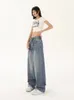 Dżinsy męskie retro dżinsy kobiety moda osobowość odzieży swobodny luźne dżinsy wysokiej talii streetwear worki proste spodnie jesień zima 231206