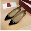 Women Flat base Dress Shoes Strap with Studs Lady Girls Sexy Pointed Party Toe Buckle Slippers Sandals Platform Pumps Wedding
