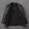 Men's furVintage Motorcycle Jackets Men Jacket 100% Genuine Cowhide Leather Coat Male Biker Clothing Autumn Asian Size S-5XL M696 231127