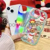 Mobiele telefoon hoesjes Leuke Cartoon Kerst Elanden Sneeuwpop Telefoonhoesje voor iPhone 15 14 11 13 12 Pro Max 11 Golvende Rand Laser Clear Siliconen Cover Voor Cadeau J231206