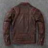 Men's furVintage Motorcycle Jackets Men Jacket 100% Genuine Cowhide Leather Coat Male Biker Clothing Autumn Asian Size S-5XL M696 231127