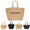 7A高品質のビーチバッグRIVE TOTE GAUCHE LINEN WEAVE BASKET CLUTCH Large Womens Shopping Cross Body ShourdleBody Designer Luxury Designer White Handbag Top Heandth Mens Bags