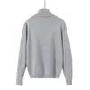 Men's Sweaters Male Thermal Tops Men Elastic Hem Sweater High Neck Turtleneck Pullover For Solid Color Autumn Foreign