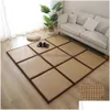 Carpets Folding Rattan Floor Mat Thick Living Room Slee Tatami Carpet Pad Summer Baby Play Non-Slip R230725 Drop Delivery Home Garde Dh24Q