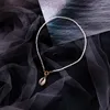 Pendanthalsband 1pc Natural Conch Shell Halsband Lyxiga rispärlor för kvinnor Utsökta söta temperamentflickor smycken gåva