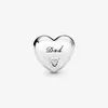 New Arrival Charms 100% 925 Sterling Silver Dad Heart Charm Fit Original European Charm Bracelet Fashion Jewelry Accessories 259I