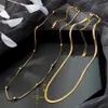 Chokers Vintage Multilayer Stainless Steel Flat Necklaces For Women Gold Snake Chain Charm Choker Boho Fashion Jewelry GiftChokers1914