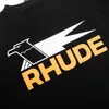 Men's Tshirts Summer Spring Fashion Streetwear Swallow Print Rhude T Shirts Men Women Cotton Apricot Black White Tee Top Bop