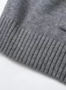TRAF 2024 Grijze herfst- en wintersweater met ronde hals Vetersluiting Verstelbare capuchon Los gebreid sweatshirt 231206
