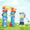 Teste di mazze Set da pratica di golf per bambini Tuta sportiva educativa Mini mazze da golf in plastica Giochi Giocattoli Pallina da golf per interni all'aperto per bambini Regalo Principiante 231205