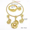 Necklace Earrings Set Dubai Vintage Imitation Pearl Jewelry For Women Ring Bridal African