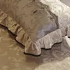 Spódnica łóżka 3 szt. Łóżka na łóżku luksusowe koronkowe spódnicę zagęszcza Piękne łóżko pościel kalowo -pościel