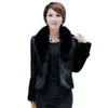 Women's Fur Faux Fur 100% Genuine Whole Skin Rabbit Fur Coat with luxury Real Natural Fur Collar Jacket Full Pelt Rabbit Fur Overcoat HT89 231206