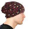 Berets Leopard Animal Skin Red Skullies Bons de bonnet Hip Hop Men Homme Femmes Capeur de rue Chauffeur à double usage